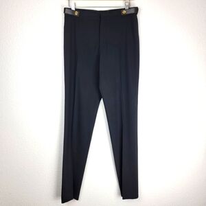 Gucci Gold Button Wool Slack Pants Black 44/8